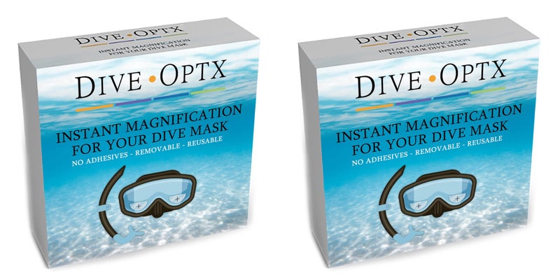Calabria Hydrotac Dive OPTX 20/20 Stick On Bifocal Lenses +1.50 2 PACK Scuba Mask Magnifying BiFocal Stickers Diving Goggles - Image 1